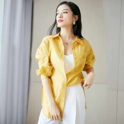 【断码清仓】丁摩 百搭多变元素衬衫港味衬衣叠穿外套Q121072-DY199 商品图4