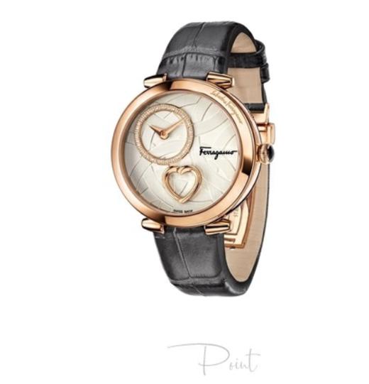 奥莱[菲拉格慕] Cuore Diamond女士皮革手表黑色（80059114001）JPY带授权招加盟代理 商品图1