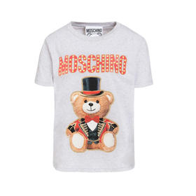 MOSCHINO 莫斯奇诺 圣诞熊 字母图案 女士短袖T恤 灰色 0708 0540 3485