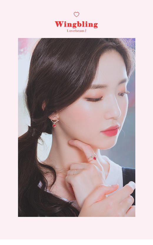 韩国Wingbling爱之光耳环（红色）白雪爱心公主Olive YoungJPY带授权招加盟代理 商品图1