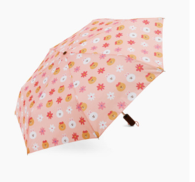 韩国 可爱 Line Friends Cony＆Choco防紫外线粉红色3阶段自动伞JPY带授权招加盟代理