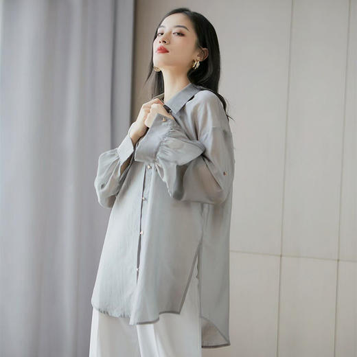 【断码清仓】丁摩 百搭多变元素衬衫港味衬衣叠穿外套Q121072-DY199 商品图5