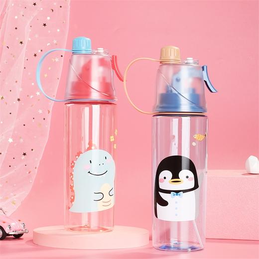 卡通运动喷雾水杯600ML 商品图0