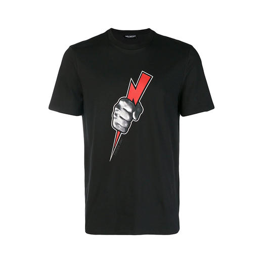 NeIL BarreTT 尼奥·贝奈特男装 男士棉质短袖时尚闪电T恤衫 黑色 BJT456B H593S 1076 商品图0