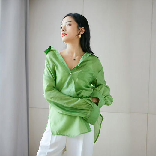 【断码清仓】丁摩 百搭多变元素衬衫港味衬衣叠穿外套Q121072-DY199 商品图8