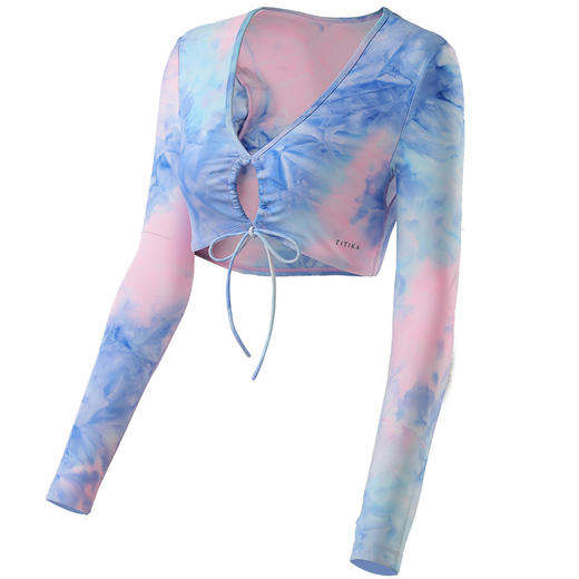 TITIKA瑜伽服运动健身长袖T恤吸湿含胸垫短款上衣女120T10729 商品图4