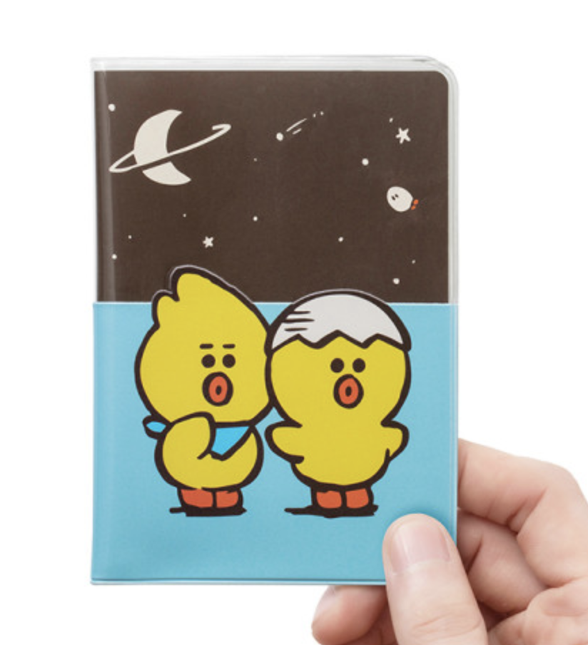 韩国 可爱 Line Friends Sally朋友Sally和Louis Blue透明护照套JPY带授权招加盟代理