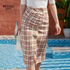 欧芮儿春装新款高腰显瘦格子半身裙女中长款不规则A字包臀裙 商品缩略图0