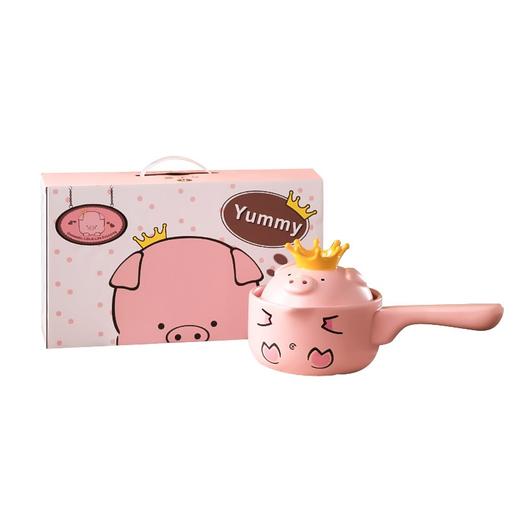 嘿猪猪耐热陶瓷单柄奶锅P801-1-1000ML泡面锅汤锅辅食锅 商品图4