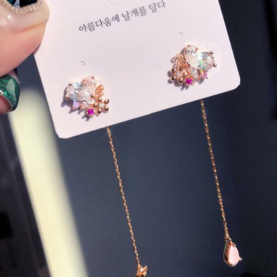韩国WingblingLove Angela耳环(粉红色)长款Olive YoungJPY带授权招加盟代理