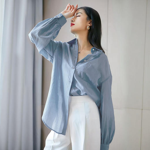 【断码清仓】丁摩 百搭多变元素衬衫港味衬衣叠穿外套Q121072-DY199 商品图9