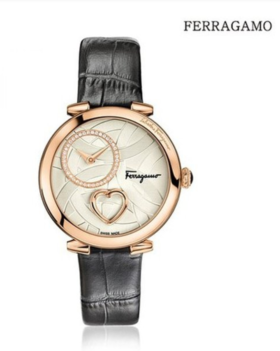 奥莱[菲拉格慕] Cuore Diamond女士皮革手表黑色（80059114001）JPY带授权招加盟代理