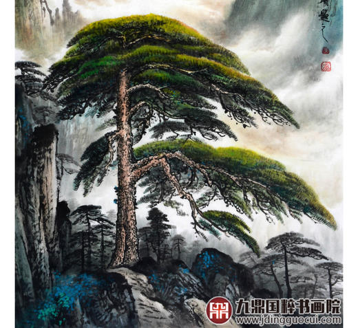 侯志明《旭日东升仙客来》68*138cm 山水竖幅作品 玄关/客厅挂画 商品图5