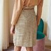 欧芮儿新款高腰显瘦格子半身裙女中长款洋气不规则包臀裙 商品缩略图2