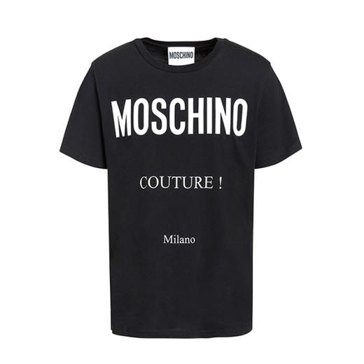 MOSCHINO 莫斯奇诺 女士圆领短袖T恤 字母印花 黑色 0709 0540 2555 商品图0