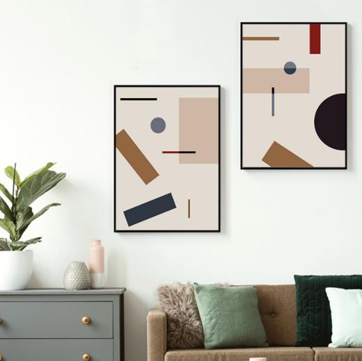 【装饰画】*莫兰迪粉色几何抽象客厅装饰画 商品图1