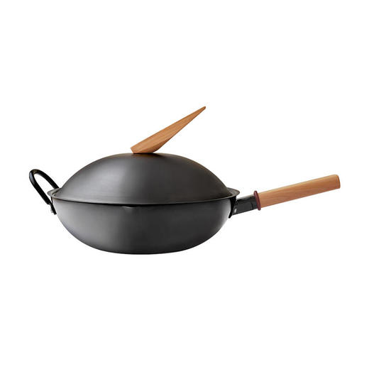 积分换购 | 单手掂出美妙滋味 | 悦味 元器铁炒锅无涂层不挑铲 燃气灶电磁炉适用 少油烟锅具32cm[福利品] 商品图3