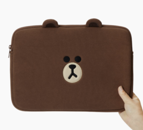 韩国 可爱 Line Friends 棕色基本款笔记本电脑袋13英寸JPY带授权招加盟代理