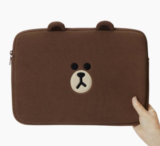 韩国 可爱 Line Friends 棕色基本款笔记本电脑袋13英寸JPY带授权招加盟代理 商品图0