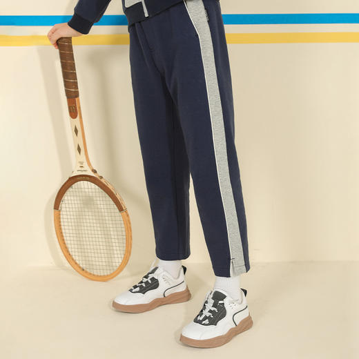 【套装裤子】mettekids童装运动套装长裤男童春季新款条纹休闲裤 商品图4