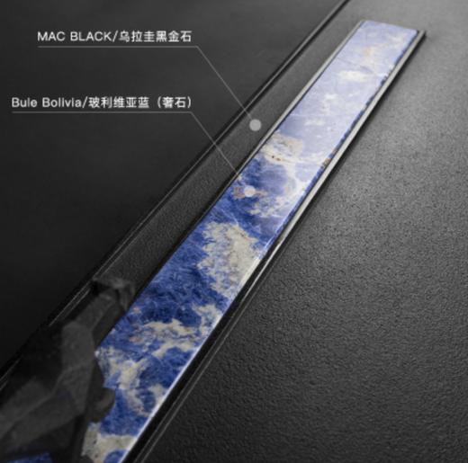 原创设计轻奢现代简约天然整块乌金石大茶盘北欧高档带排水式茶台大者01玻利维亚蓝 商品图1