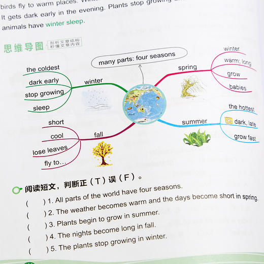 小学英语 全彩思维导图小学英语阅读100篇 四年级 商品图3