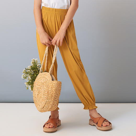 【轻薄速干】童装可爱荷叶边收脚长裤女童春新款休闲裤 商品图4