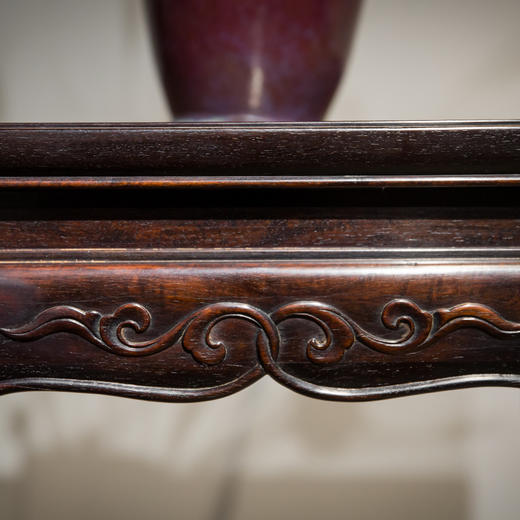 清中 紫檀镶瘿木面三弯腿方香几 商品图2