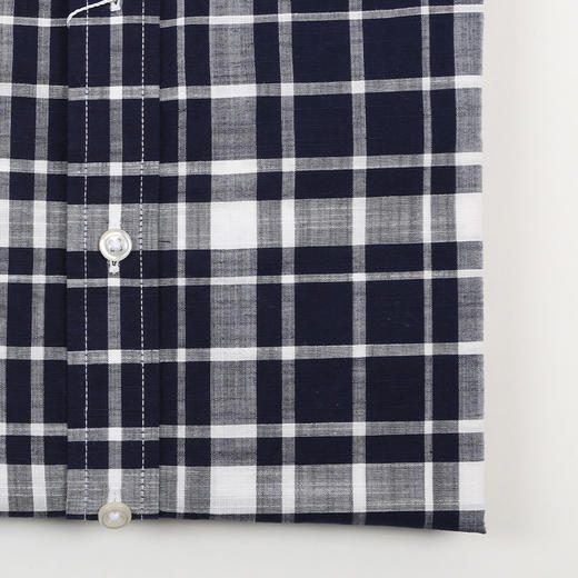 【纯棉蓝白格纹衬衫】 71211017 男士衬衣 商品图6