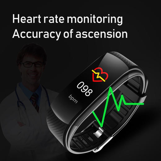 【智能手环】C5S智能手环运动计步消息推送心率血压血氧监测智能手环 礼品 商品图1