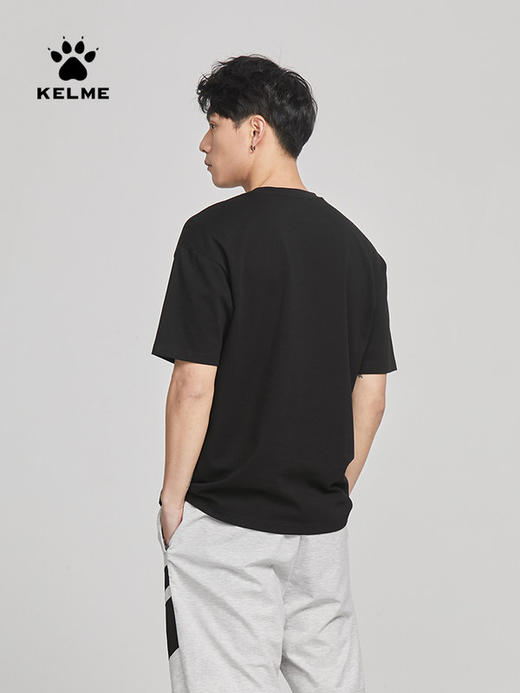 KELME 卡尔美运动休闲短袖春夏新款圆领纯色棉质男士宽松T恤 商品图4