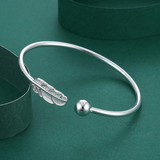 【羽衣蹁跹】子佩集S990银羽毛对珠手镯【ZAL002Y】2101 商品图3