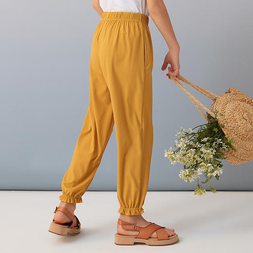 【轻薄速干】童装可爱荷叶边收脚长裤女童春新款休闲裤 商品图5