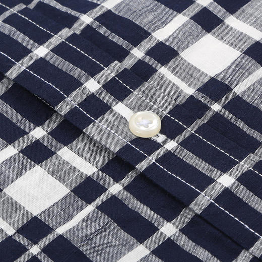 【纯棉蓝白格纹衬衫】 71211017 男士衬衣 商品图5