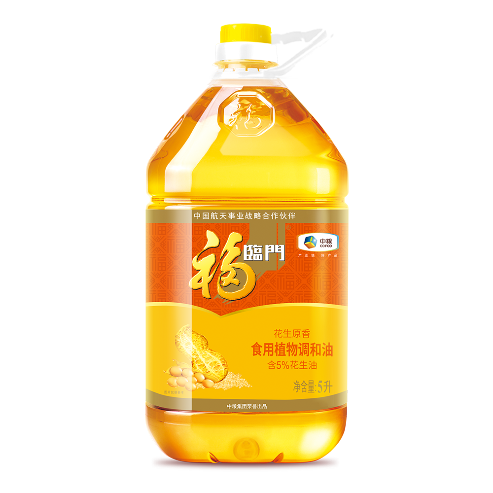 花生大豆调和油 新鲜压榨油 芝麻油 食用油 花生油  大豆油94.5% 花生油5% 芝麻油0.5% 福临门 4L/5L两种规格