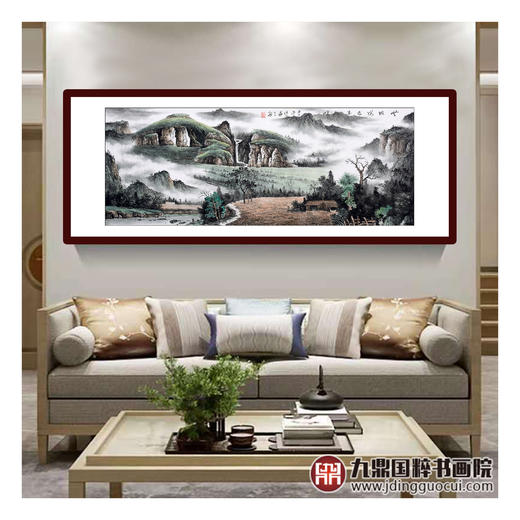 李泽江《无限风光在此峰》68*178cm 山水横幅作品 办公室/客厅挂画 商品图2