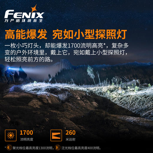 Fenix菲尼克斯HP16R户外探照超亮LED头灯戴式USB直充锂聚合物电池 商品图2