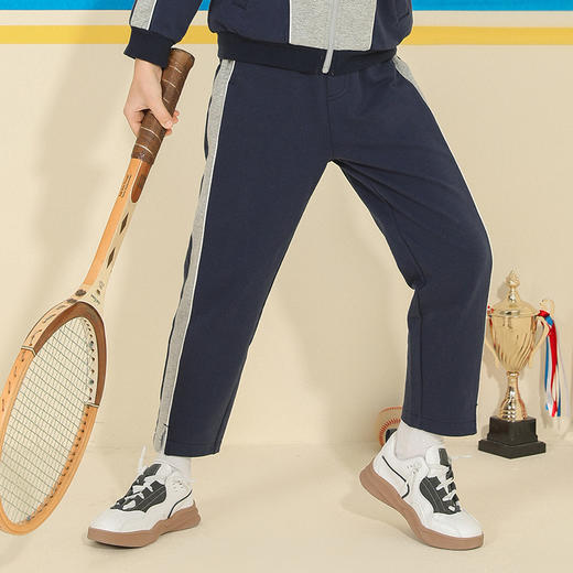 【套装裤子】mettekids童装运动套装长裤男童春季新款条纹休闲裤 商品图3