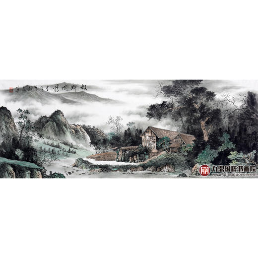 李泽江《故乡风情》68*178cm 山水横幅作品 办公室/客厅挂画 商品图1