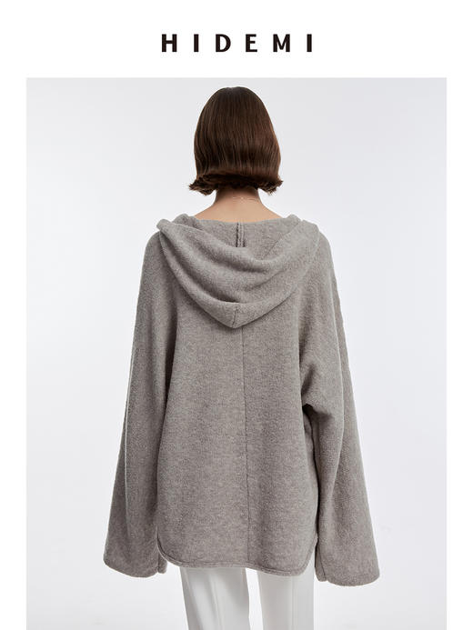 HIDEMI美利奴羊毛系列圈圈纱口袋帽衫 商品图10