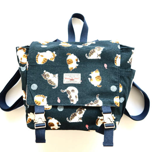 HUJI祤集Carton小盒子双肩包插画毛线阿猫 商品图2