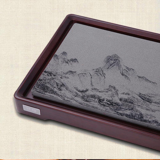 祥福无垠现代纯天然乌金石家用干泡茶盘(62*23.5*4cm) 商品图2