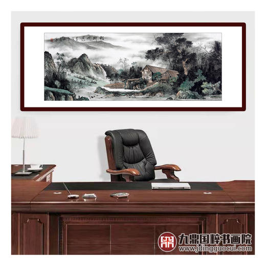 李泽江《故乡风情》68*178cm 山水横幅作品 办公室/客厅挂画 商品图3