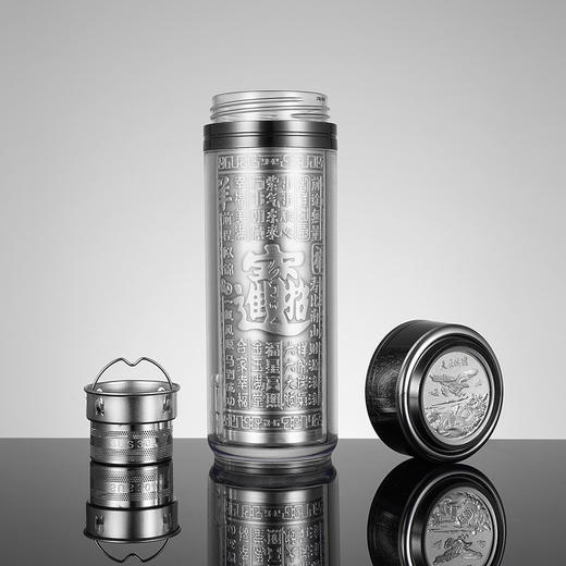 子佩集S999银旋转浮雕杯摆件【DLBJB024】纯银内胆-招财进宝泡茶杯2101 商品图0