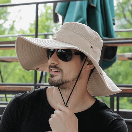 帽子男夏天遮阳帽迷彩渔夫帽太阳帽男士沙滩防晒钓鱼帽男草帽夏季， 商品图3