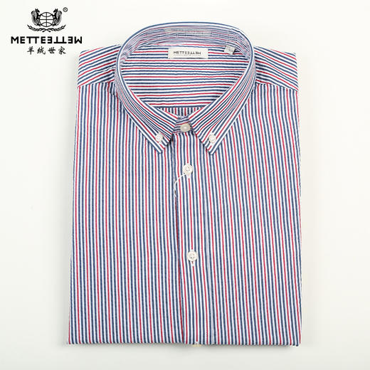 【纯棉红白蓝条衬衫】71211016 男士衬衣 商品图8