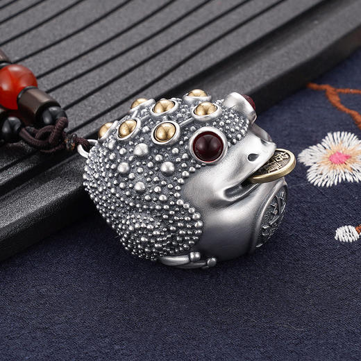 S999银转运金蟾手把件【BJ000960】纯银2101 商品图2