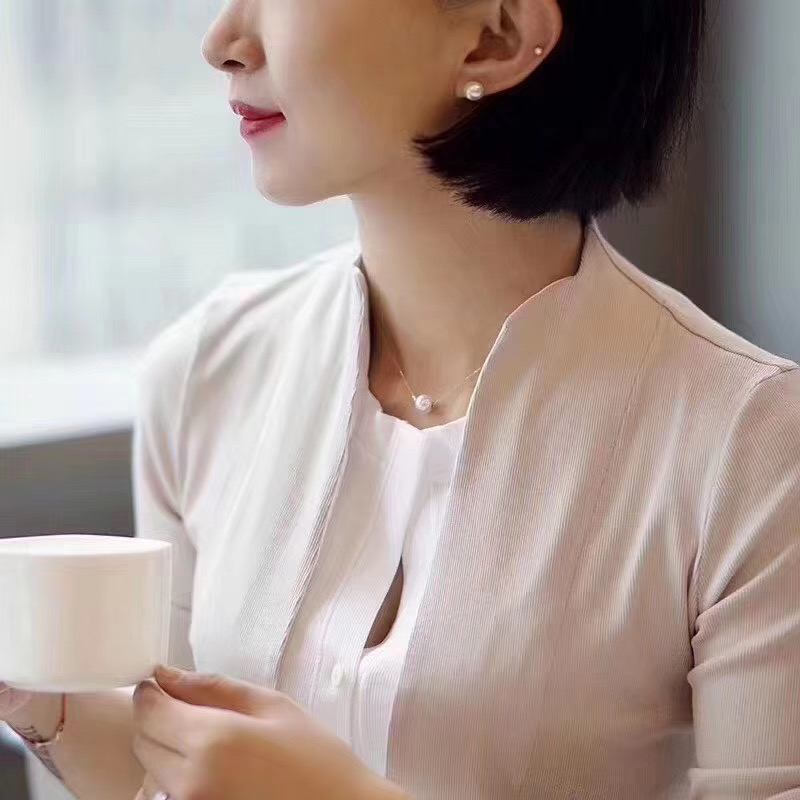 大单跟团 18k金日本Akoya海水珍珠经典单珠锁骨链