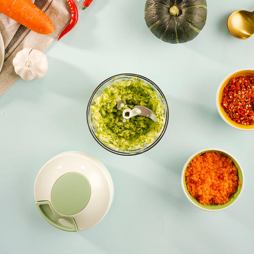 乐扣乐扣（LOCK&LOCK）手动粉碎器家用搅拌机小型蒜泥辣椒姜末饺子馅透明料理碗 CKS315 商品图4