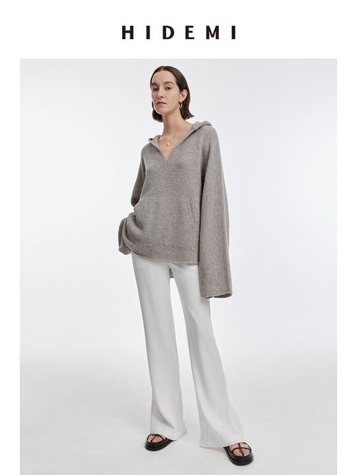 HIDEMI美利奴羊毛系列圈圈纱口袋帽衫 商品图7